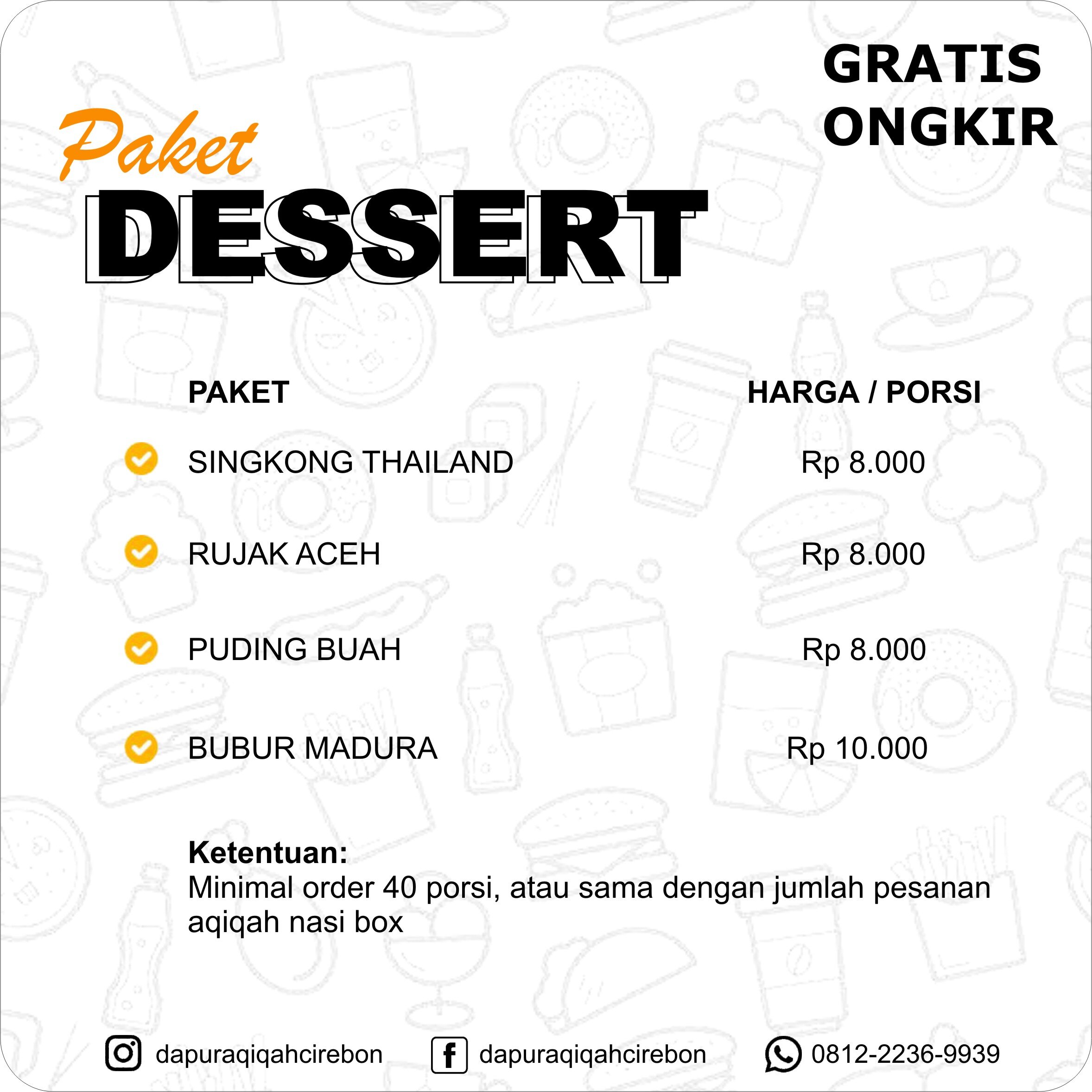 aqiqah cirebon paket desserts