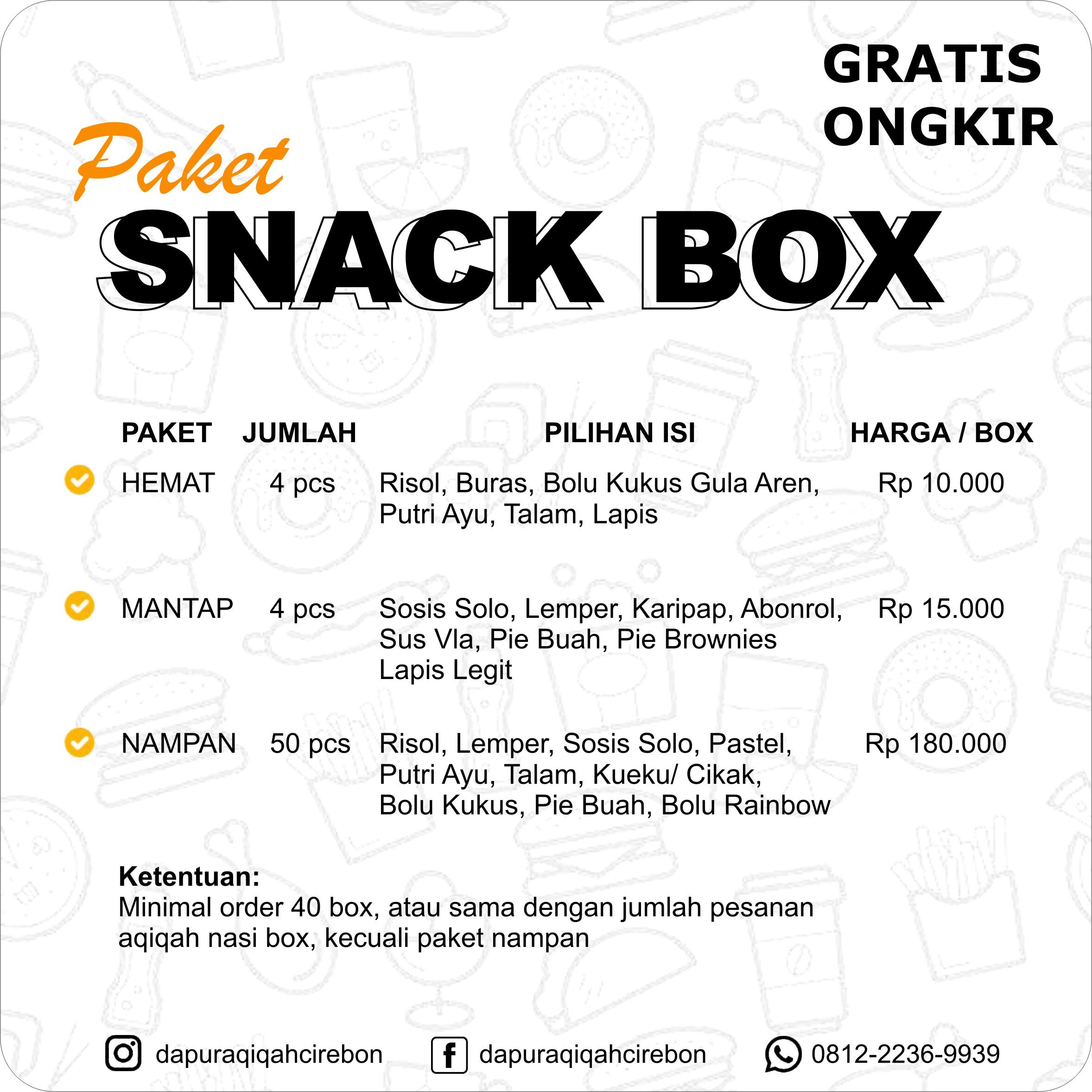 aqiqah cirebon paket snack